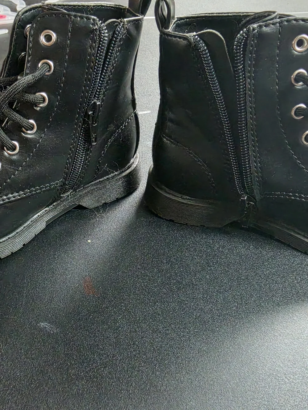 wonder nation Black Lace-Up Kids Combat Boots SIZE 9